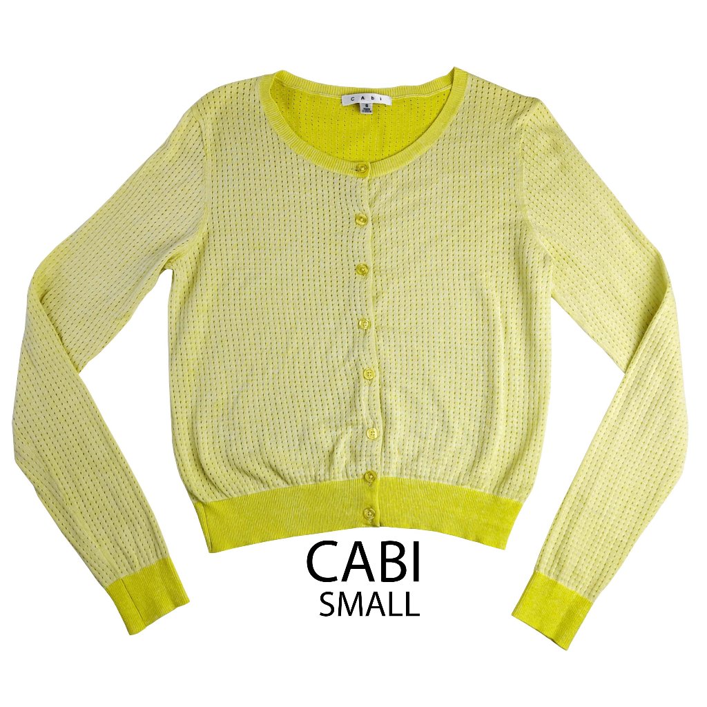 Cabi Cardigan Sweater Daffodil Yellow Small